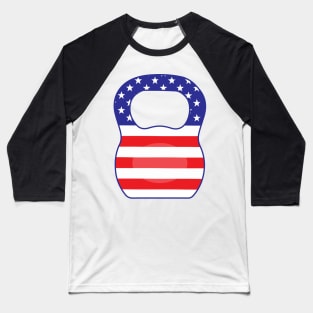 USA flag Kettlebell Powerlifting Weight Lifting form Baseball T-Shirt